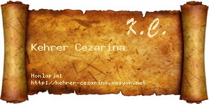Kehrer Cezarina névjegykártya